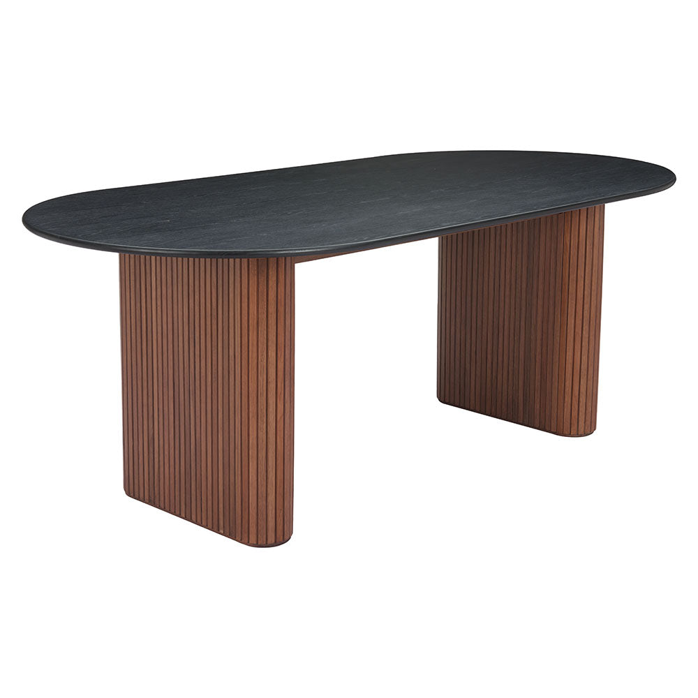 LASSIG DINING TABLE BLACK & WALNUT