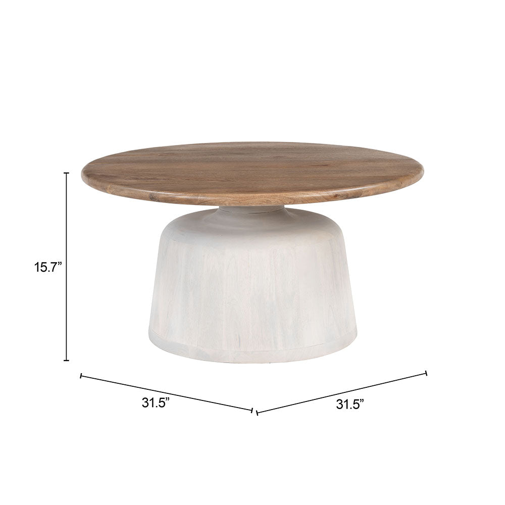 GOBLET COFFEE TABLE BROWN & WHITE