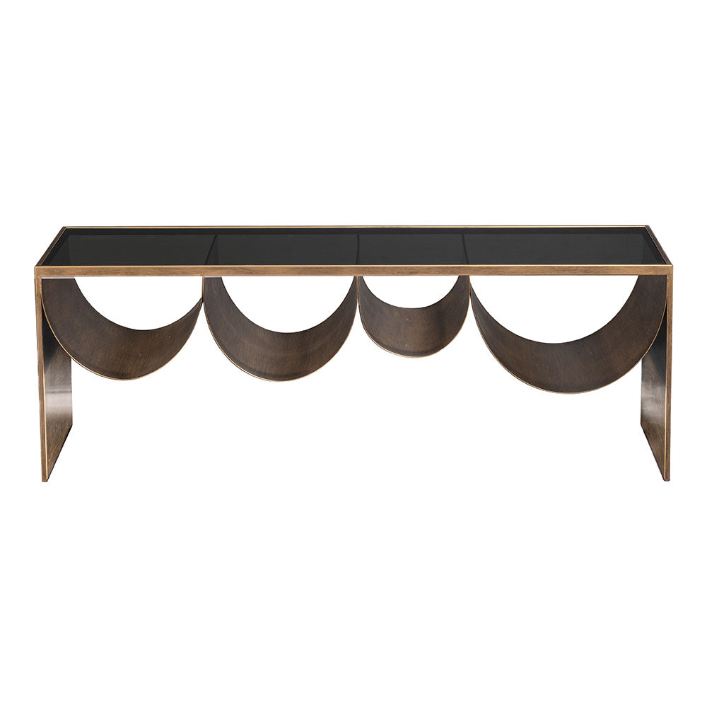 REED COFFEE TABLE BRASS & BLACK
