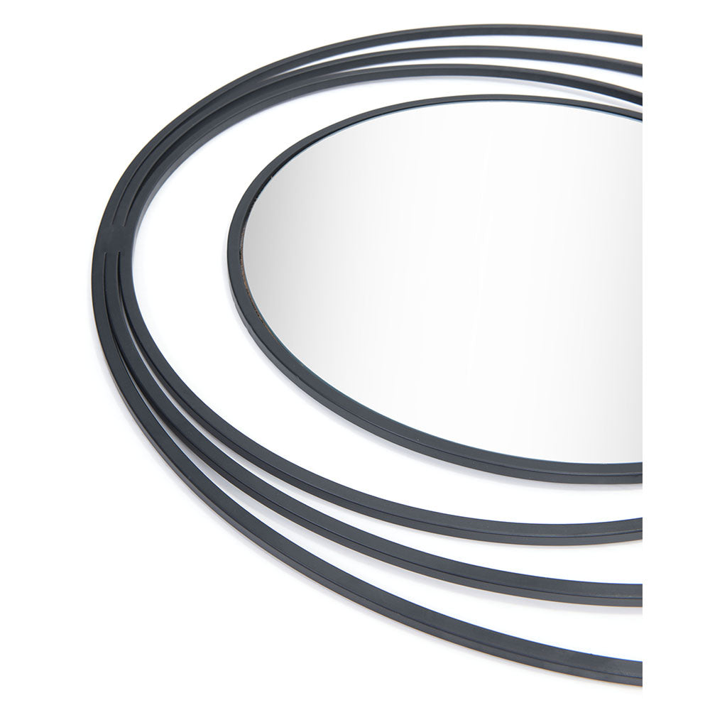 LUNA ROUND MIRROR BLACK