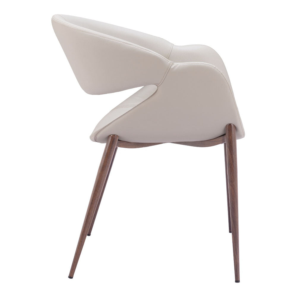 LIMAY DINING CHAIR BEIGE & WALNUT
