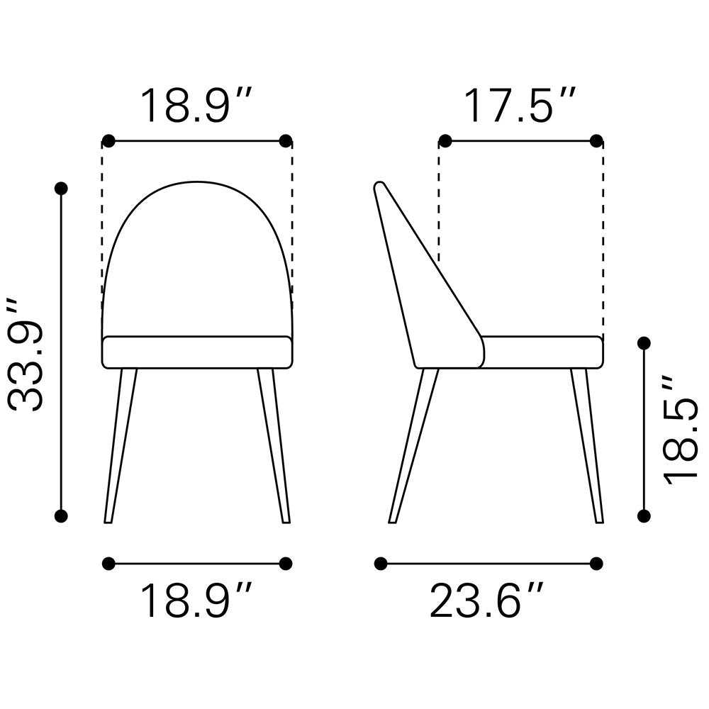 SILLOTH ARMLESS DINING CHAIR GRAY