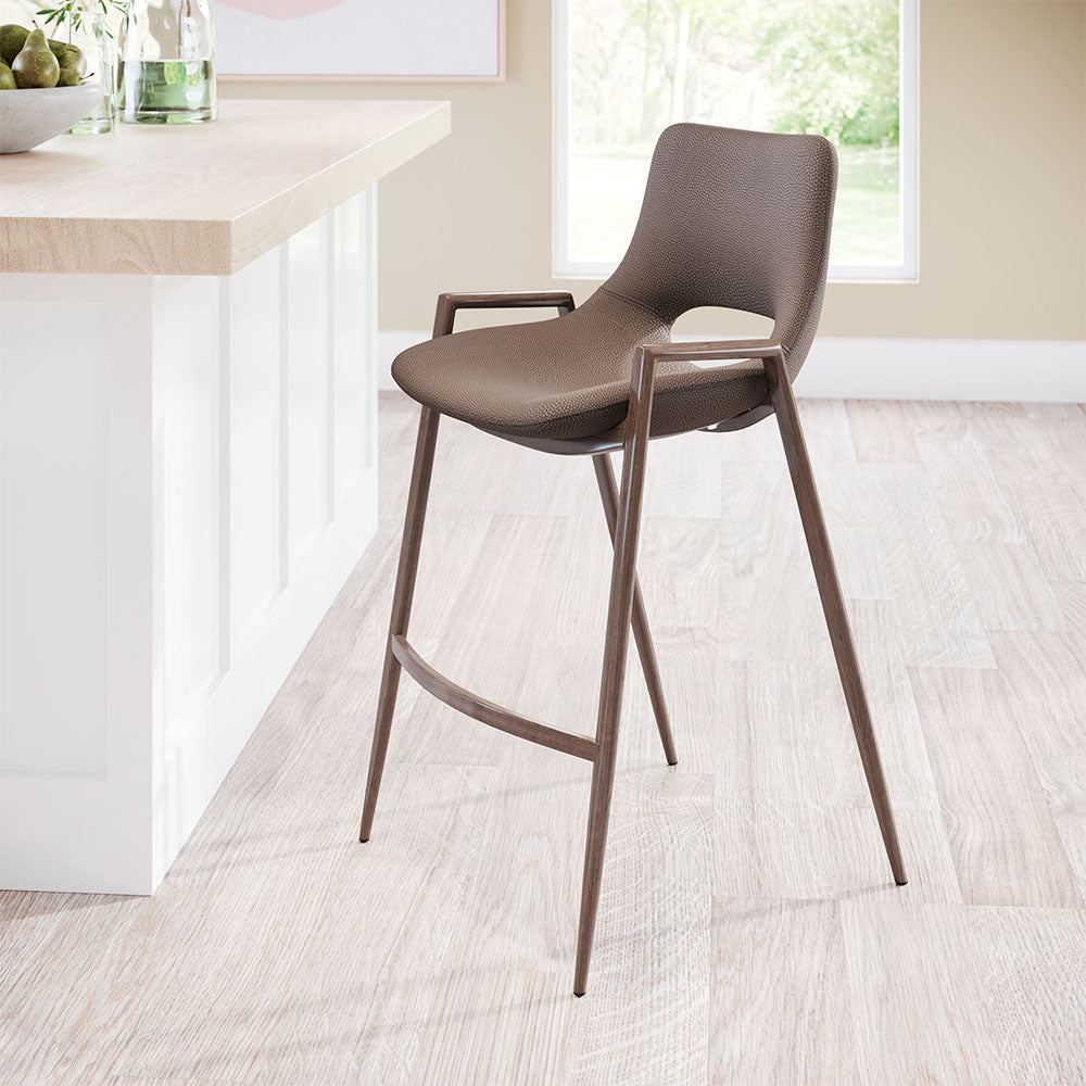 DESI COUNTER STOOL BROWN & WALNUT