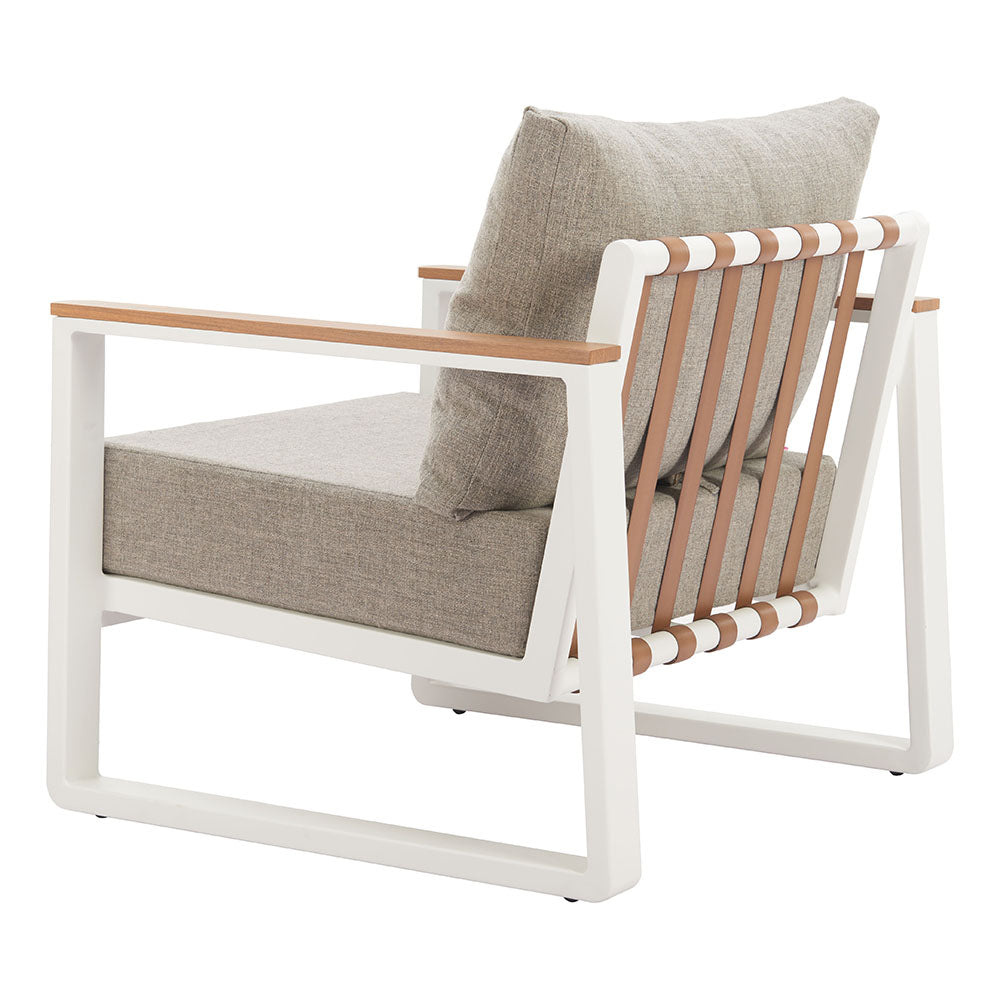 WELT ARMCHAIR TAUPE & WHITE