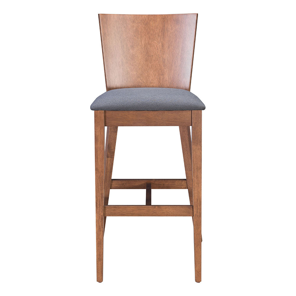 AMBROSE BARSTOOL WALNUT & DARK GRAY
