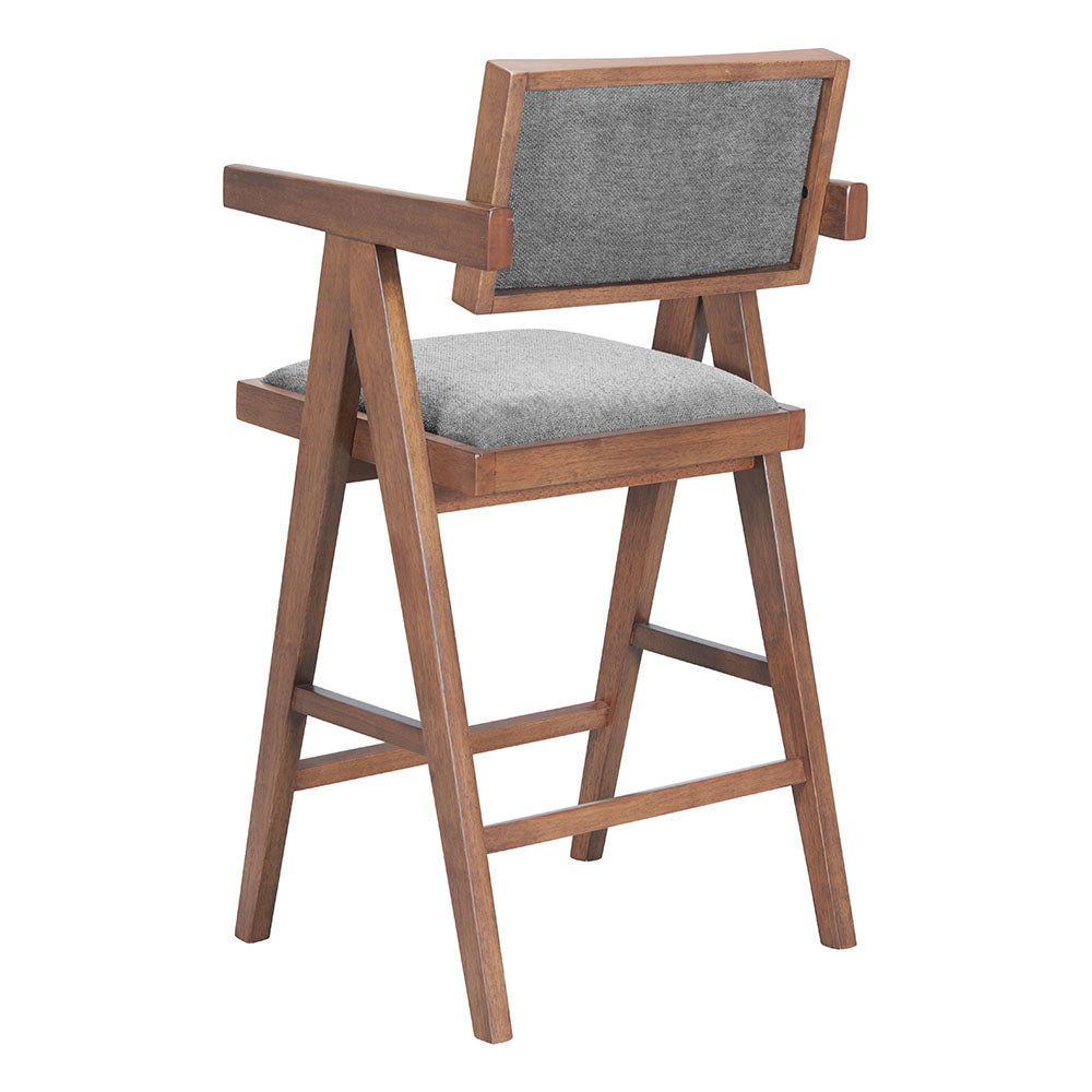 DELHI COUNTER STOOL GRAY & WALNUT