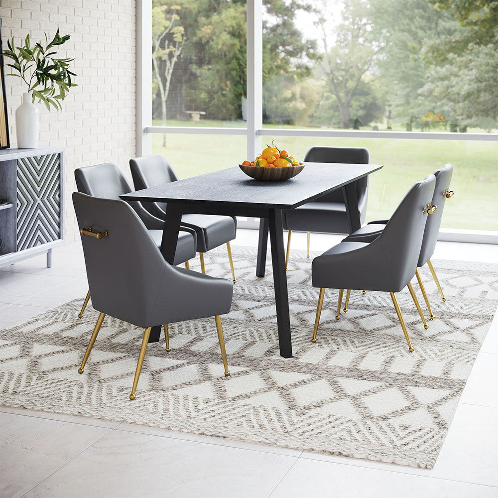 MAXINE DINING CHAIR GRAY & GOLD