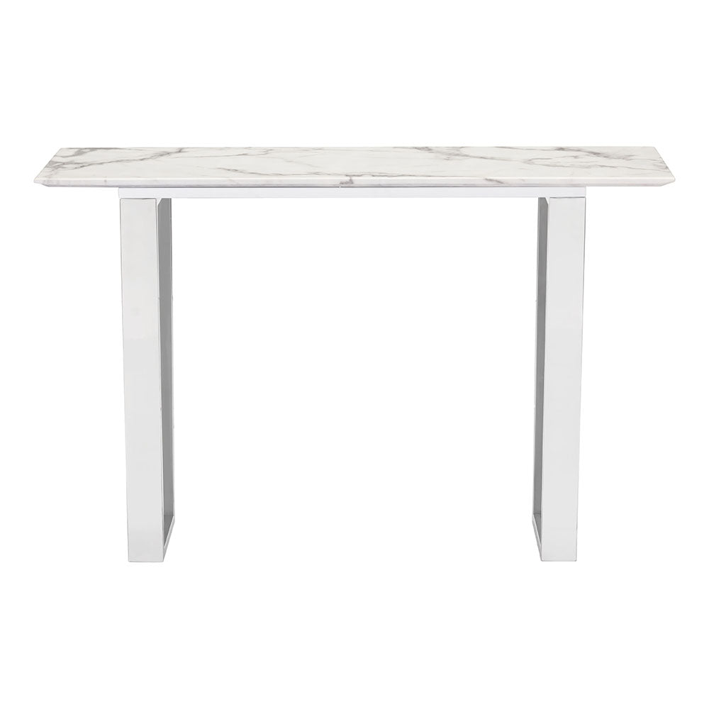 ATLAS CONSOLE TABLE WHITE & SILVER