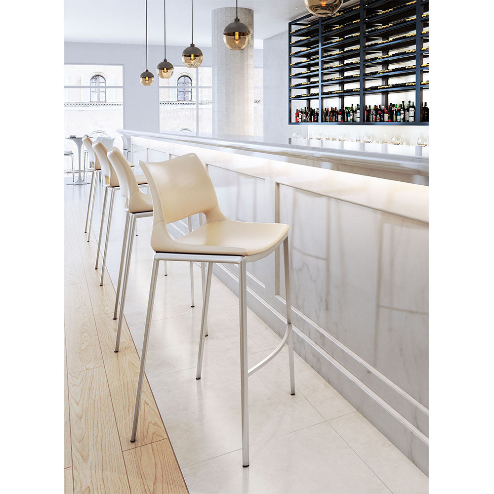 ACE BARSTOOL LIGHT PINK & SILVER