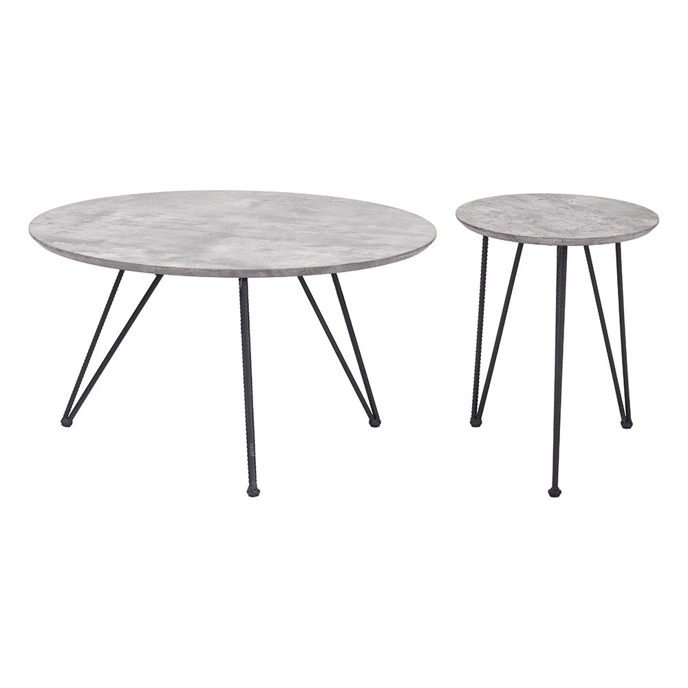KERRIS COFFEE TABLE SET GRAY & BLACK