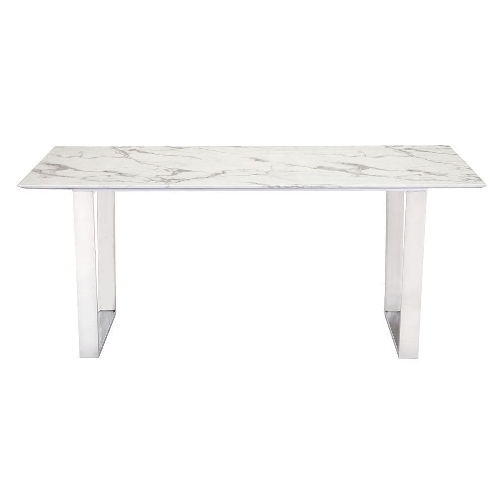 ATLAS DINING TABLE WHITE & SILVER