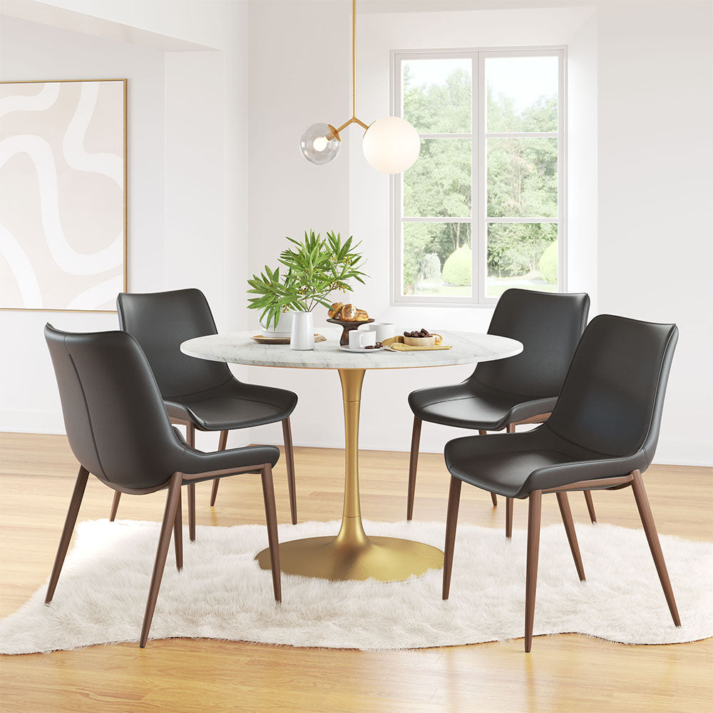 MAGNUS DINING CHAIR BLACK & WALNUT