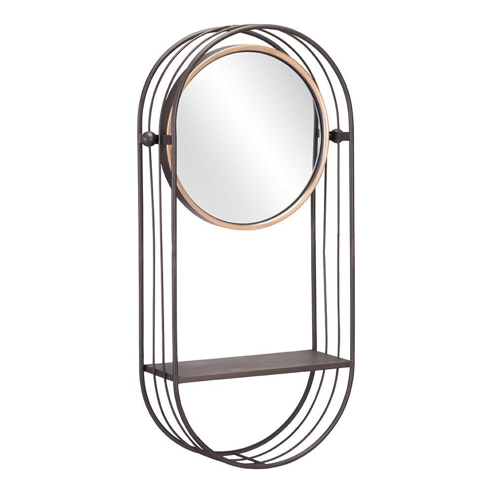 SARONI MIRROR SHELF ANTIQUE GRAY