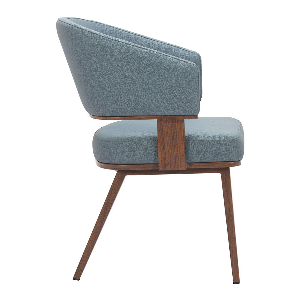POISE DINING CHAIR AZURE GRAY & WALNUT