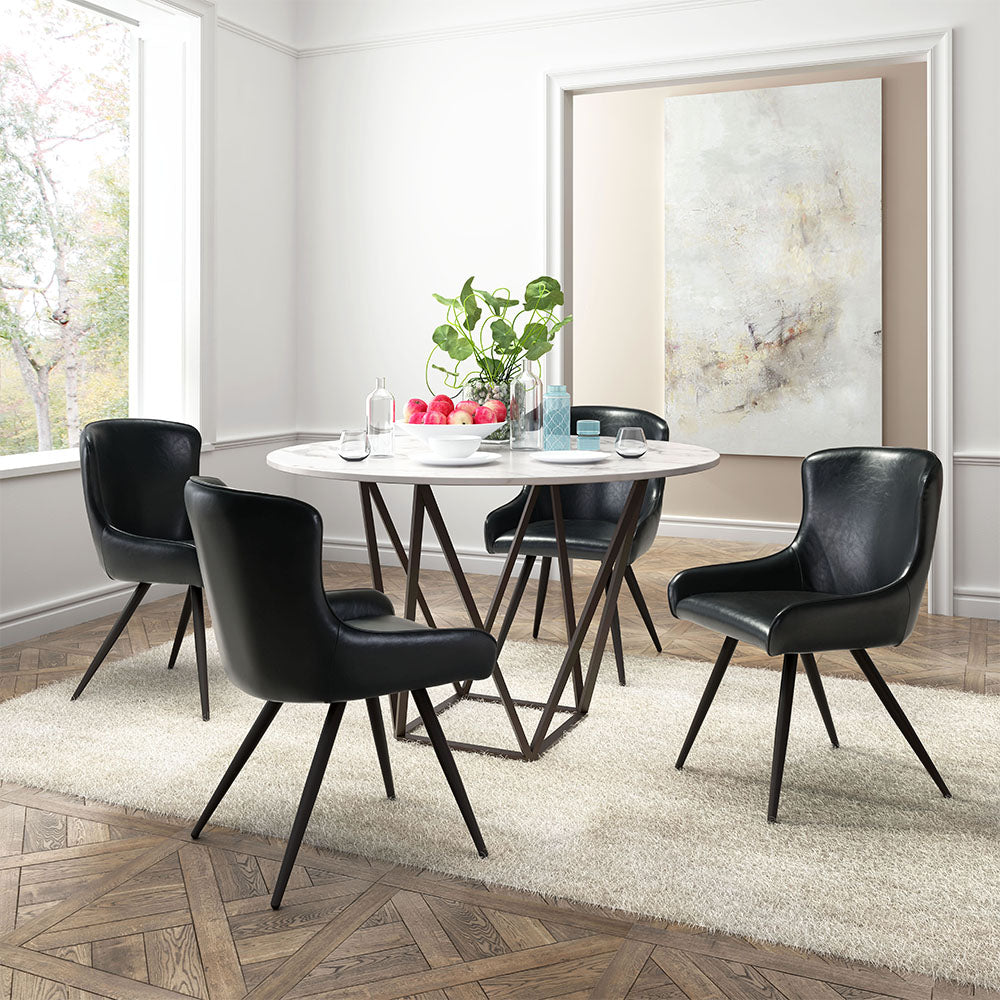 TINTERN DINING TABLE WHITE & ANTIQUE BRONZE