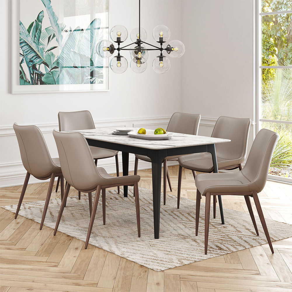 MAGNUS DINING CHAIR BROWN & WALNUT