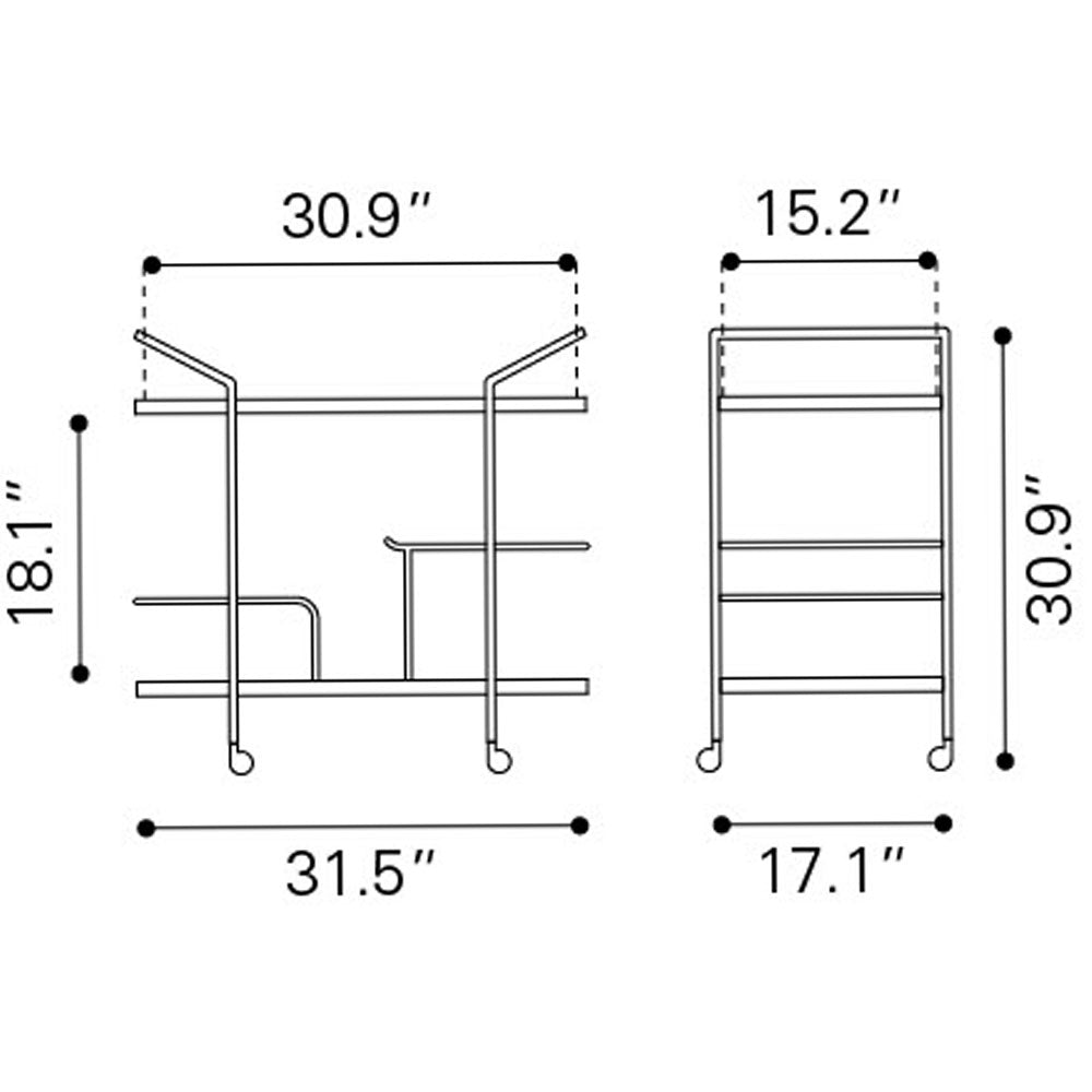 ANTALYA BAR CART MULTICOLOR