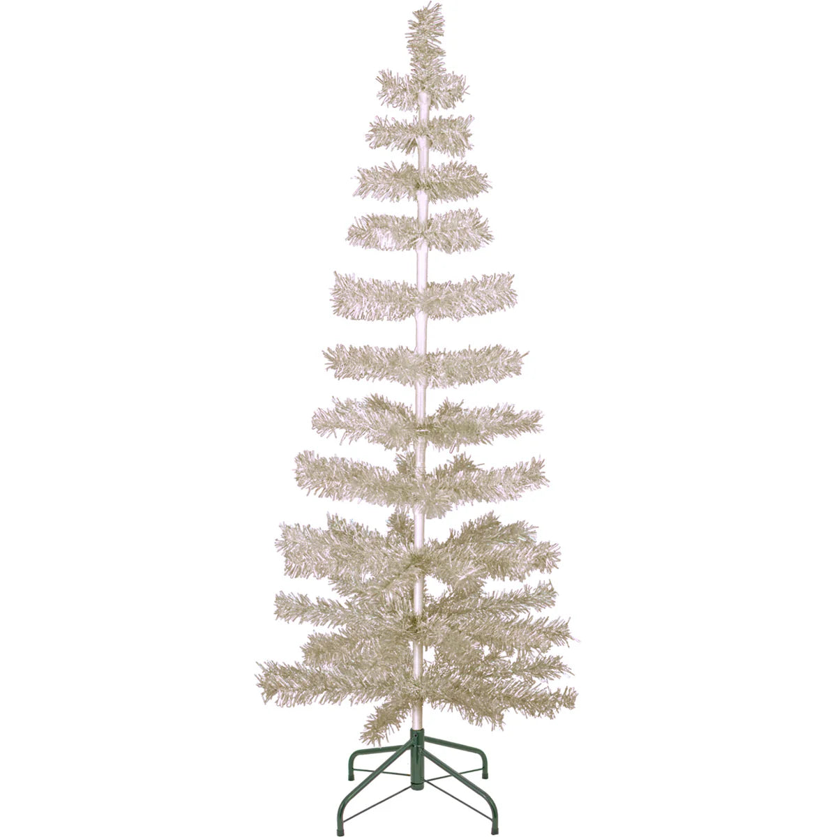 ANTIQUE SILVER TINSEL CHRISTMAS TREE