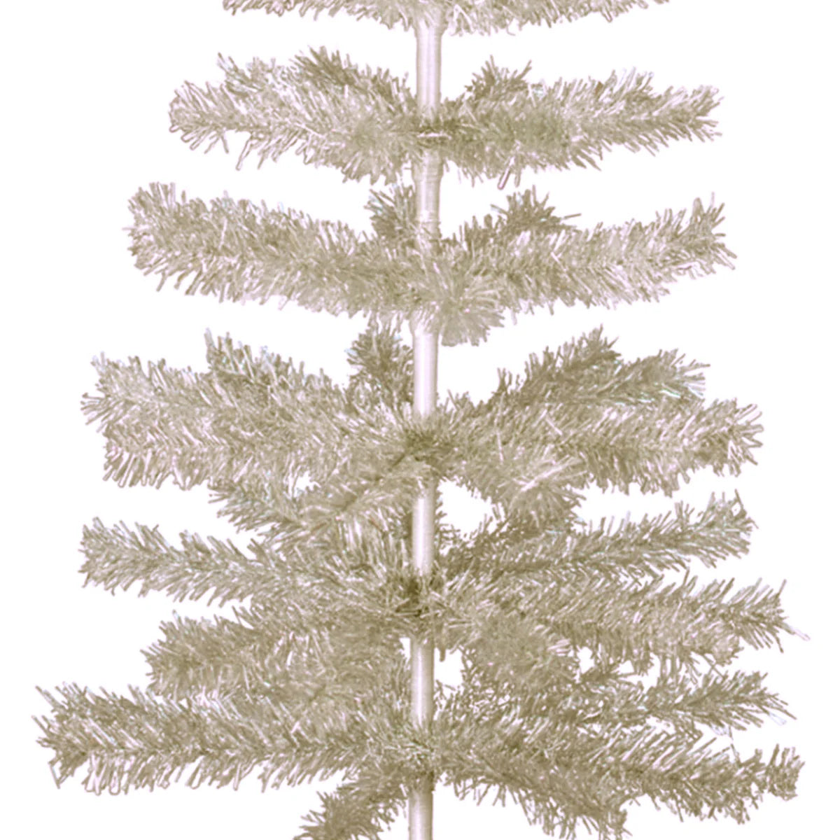 ANTIQUE SILVER TINSEL CHRISTMAS TREE