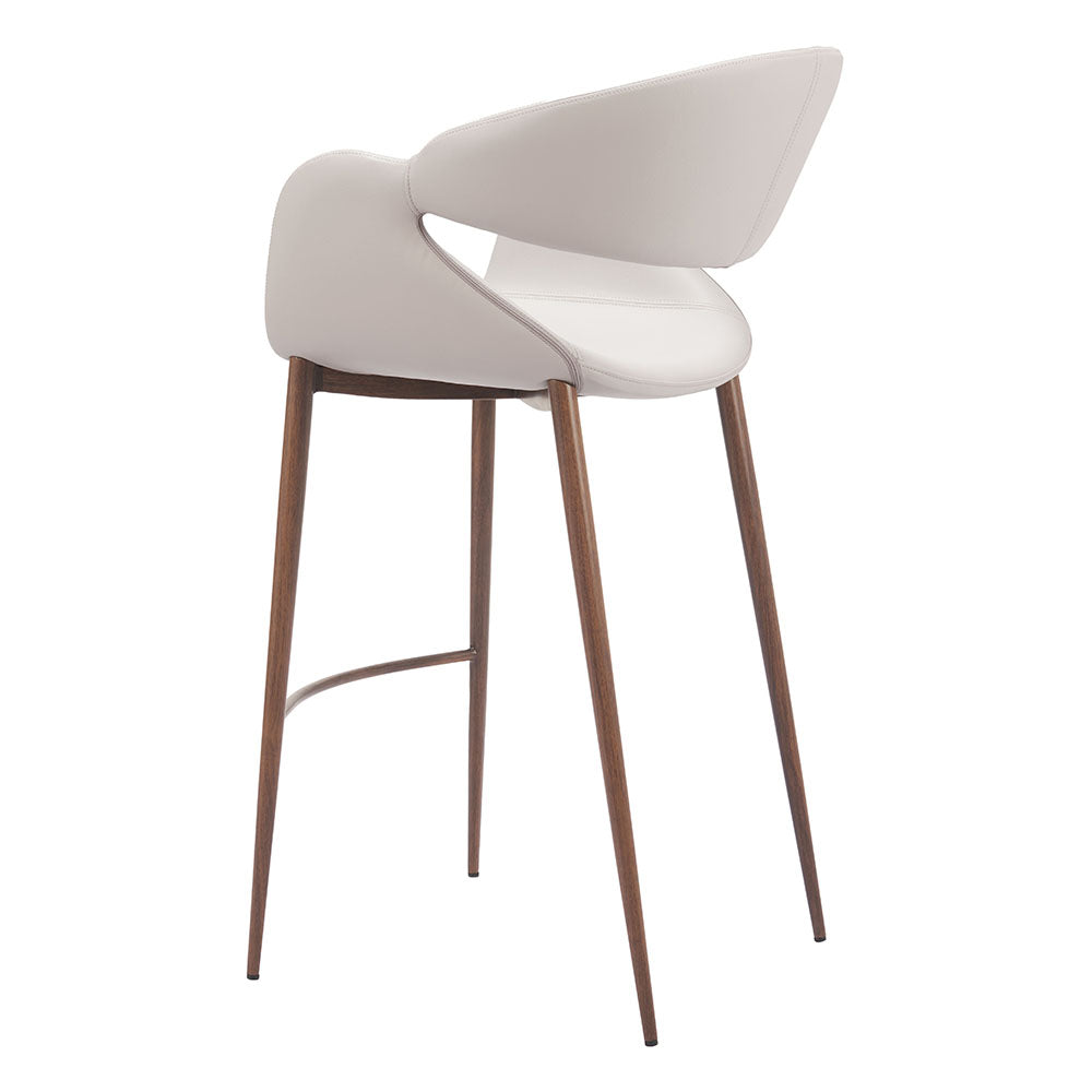 LIMAY BARSTOOL BEIGE & WALNUT