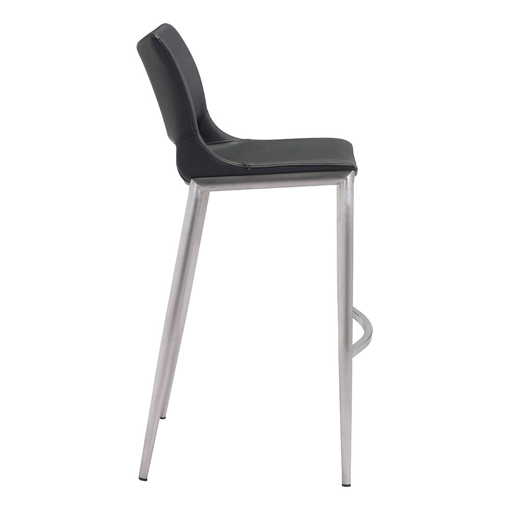 ACE BARSTOOL BLACK & SILVER