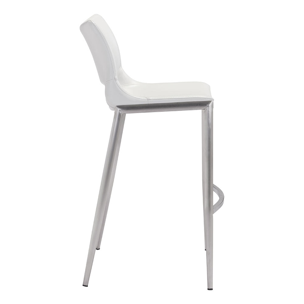 ACE BARSTOOL WHITE & SILVER