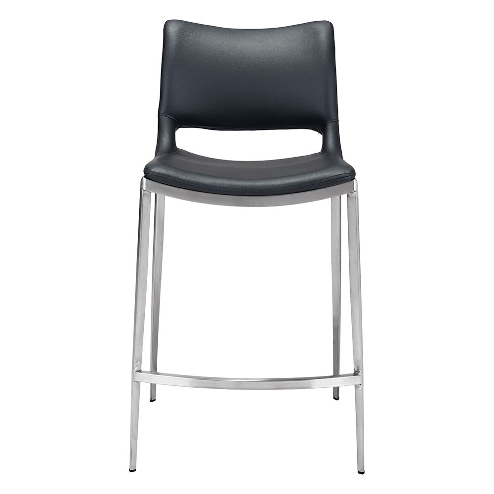 ACE COUNTER STOOL BLACK & SILVER