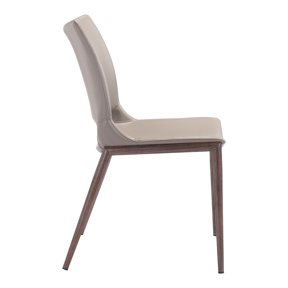ACE DINING CHAIR BROWN & WALNUT