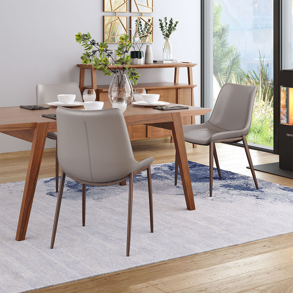 MAGNUS DINING CHAIR BROWN & WALNUT