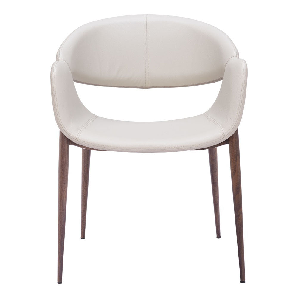 LIMAY DINING CHAIR BEIGE & WALNUT