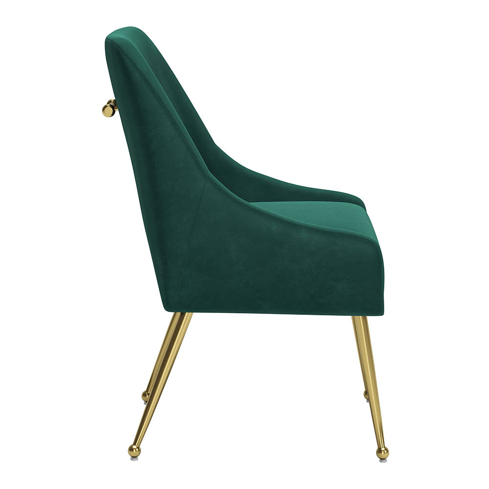 MAXINE DINING CHAIR GREEN & GOLD