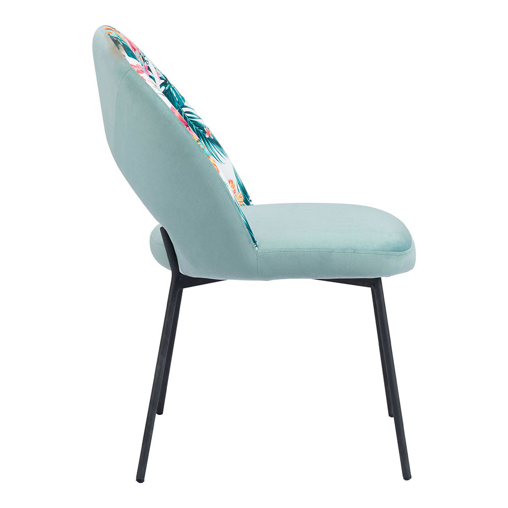 BETHPAGE DINING CHAIR MULTICOLOR PRINT & GREEN