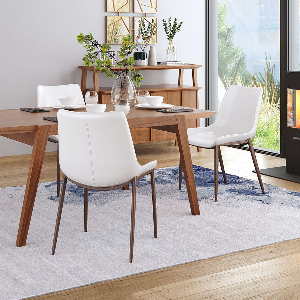 MAGNUS DINING CHAIR WHITE & WALNUT