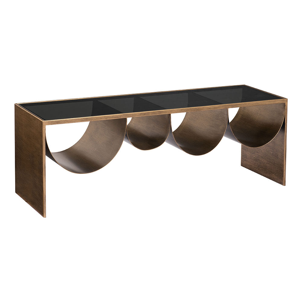 REED COFFEE TABLE BRASS & BLACK