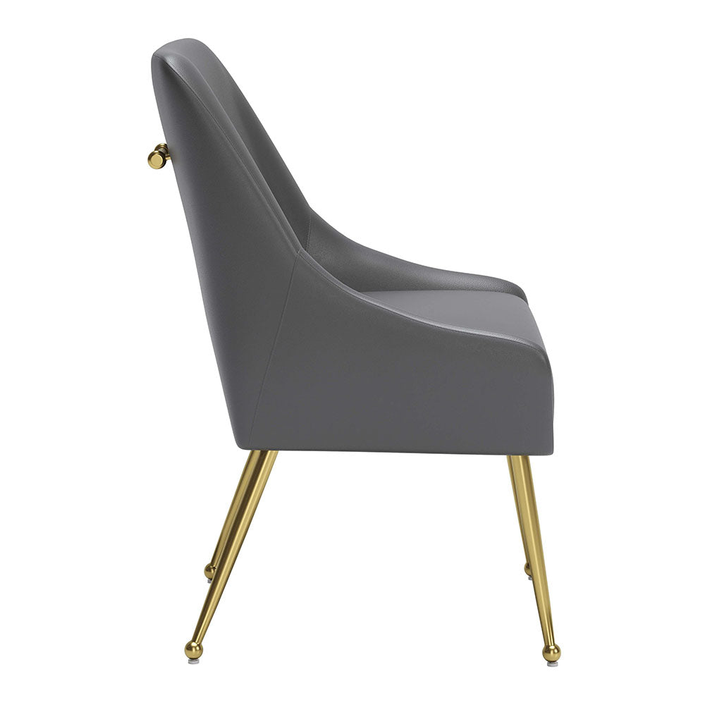 MAXINE DINING CHAIR GRAY & GOLD