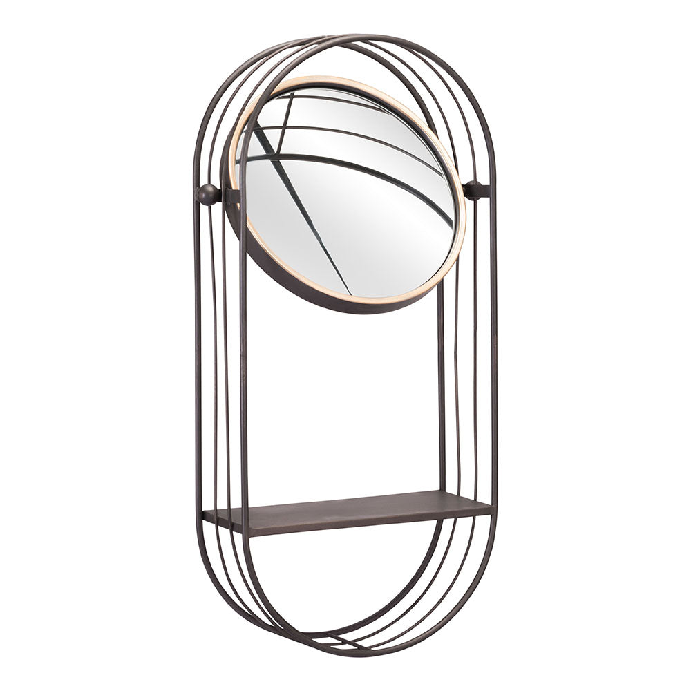 SARONI MIRROR SHELF ANTIQUE GRAY