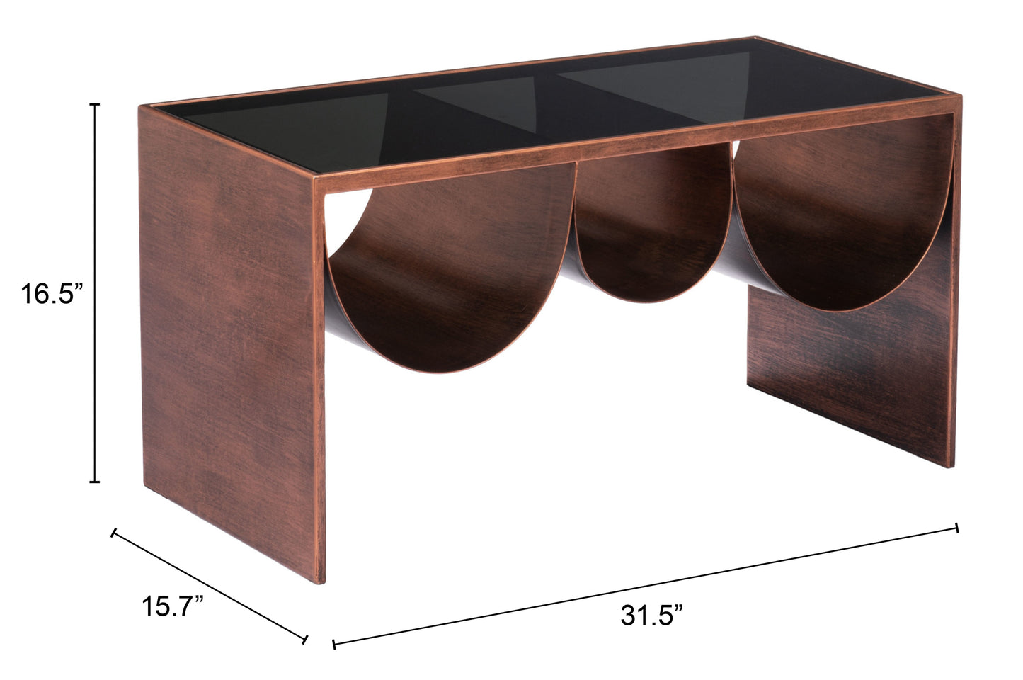 AVEIRO COFFEE TABLE COPPER & BLACK