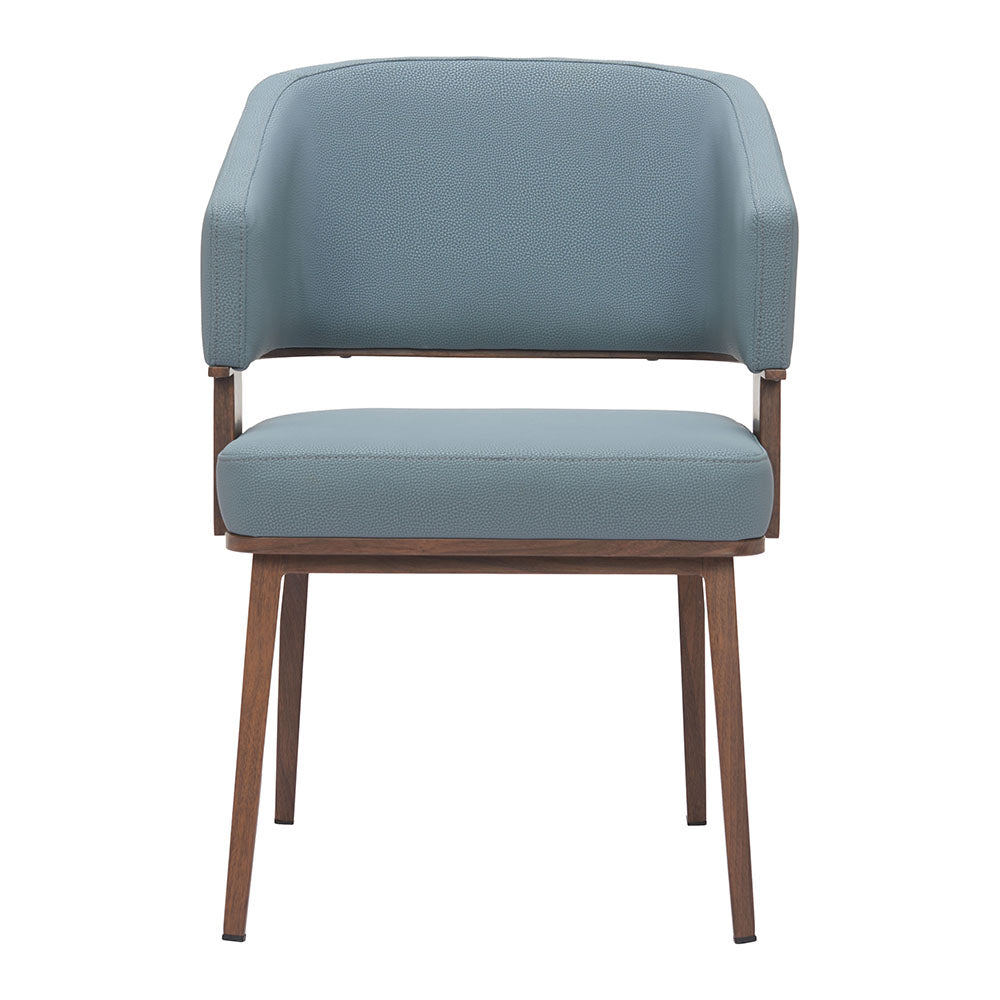 POISE DINING CHAIR AZURE GRAY & WALNUT