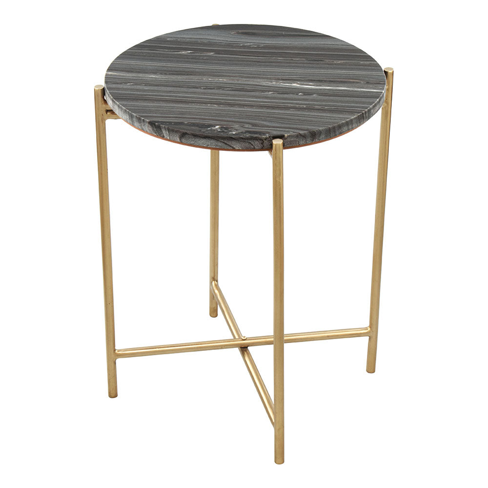 DAVID SIDE TABLE GRAY & GOLD