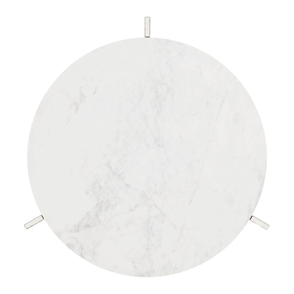 BARMAS SIDE TABLE WHITE & SILVER