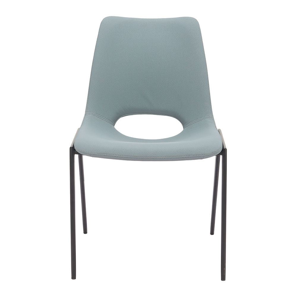 DESI ARMLESS DINING CHAIR AZURE GRAY