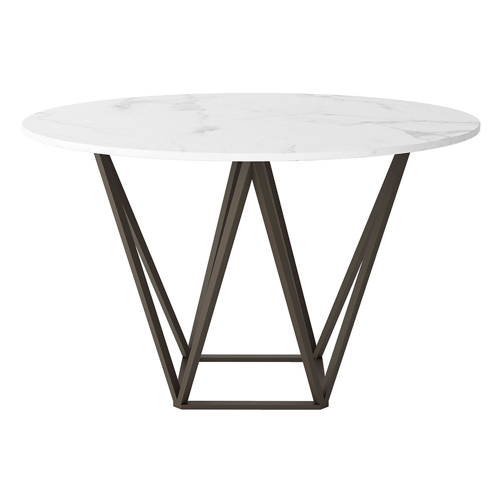 TINTERN DINING TABLE WHITE & ANTIQUE BRONZE