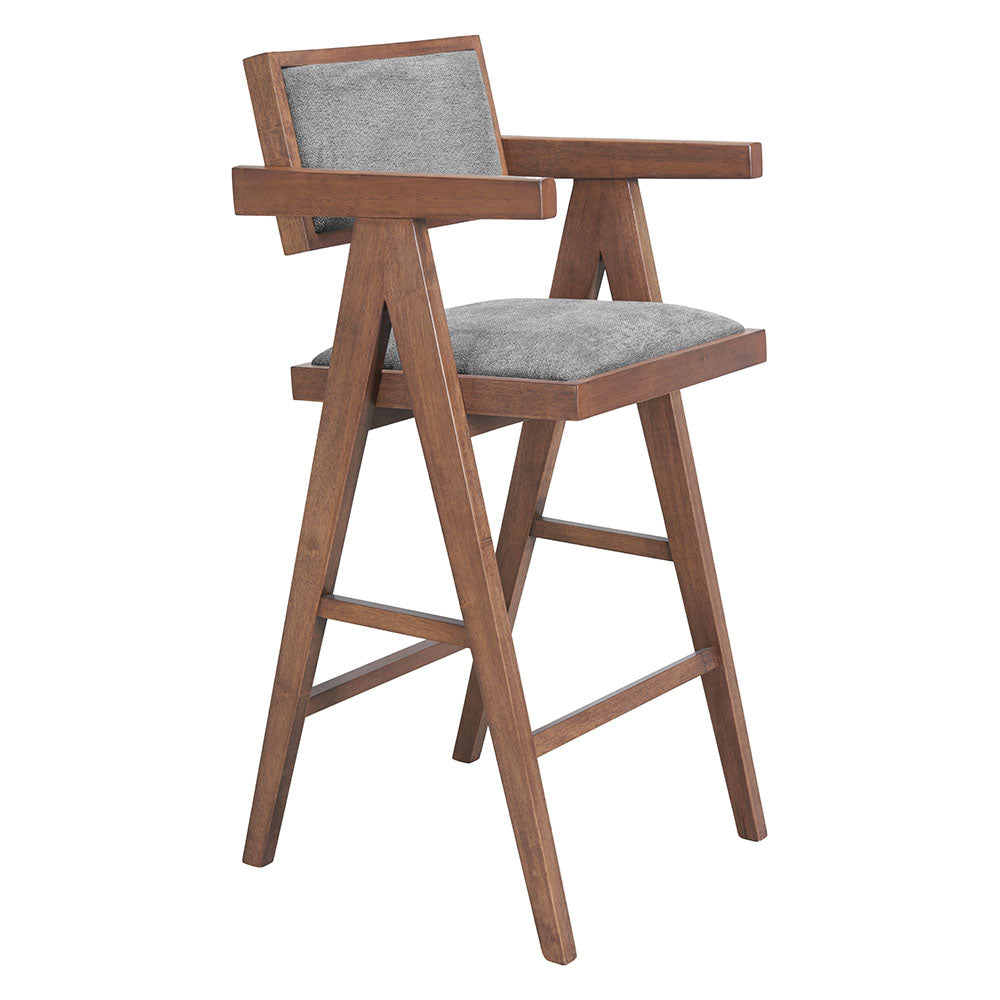 DELHI BARSTOOL GRAY & WALNUT