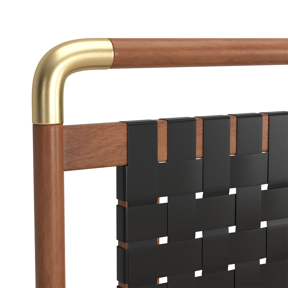 NETZ QUEEN BED BLACK & WALNUT