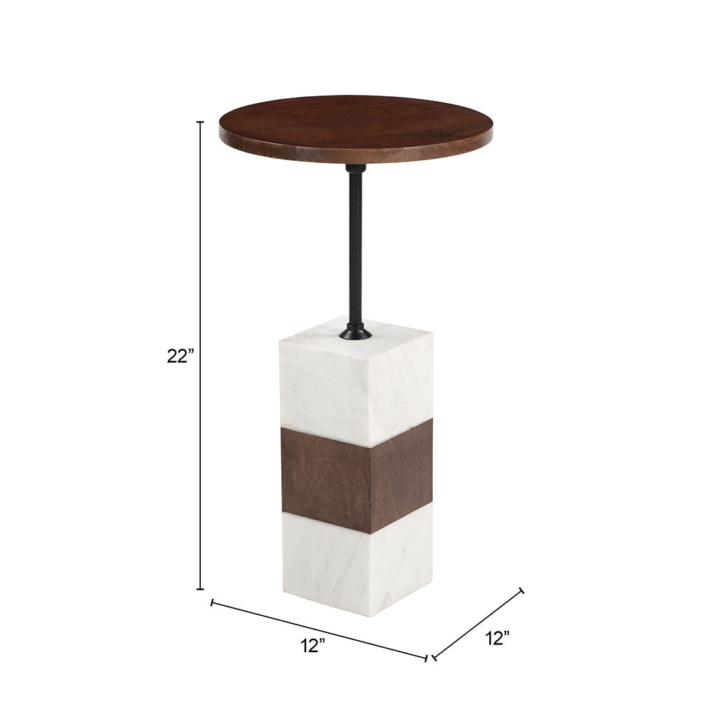 STUK SIDE TABLE BROWN & WHITE