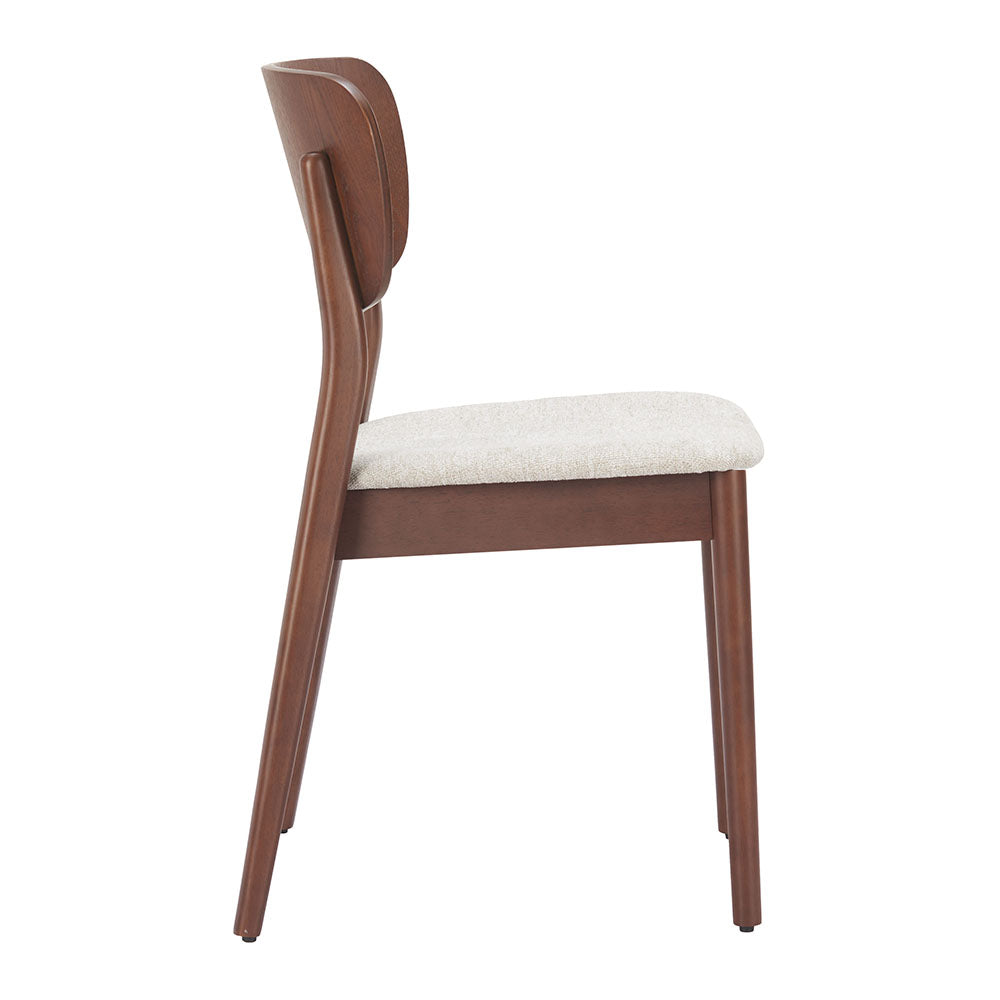 KELLUA DINING CHAIR WALNUT & BEIGE