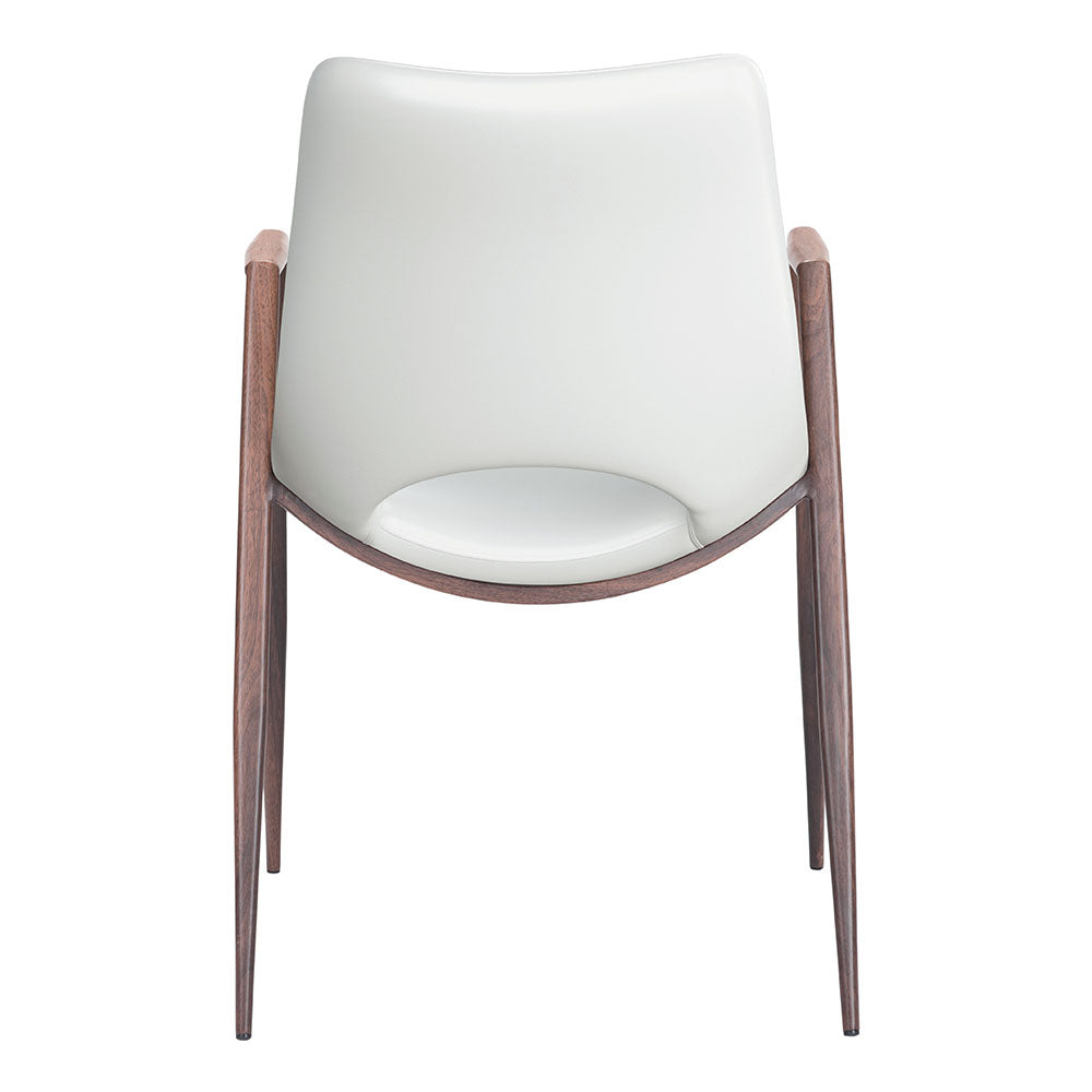 DESI DINING CHAIR WHITE & WALNUT