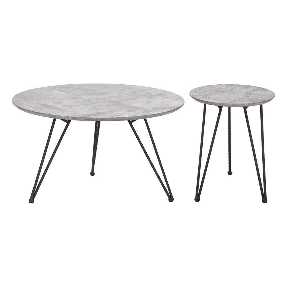 KERRIS COFFEE TABLE SET GRAY & BLACK