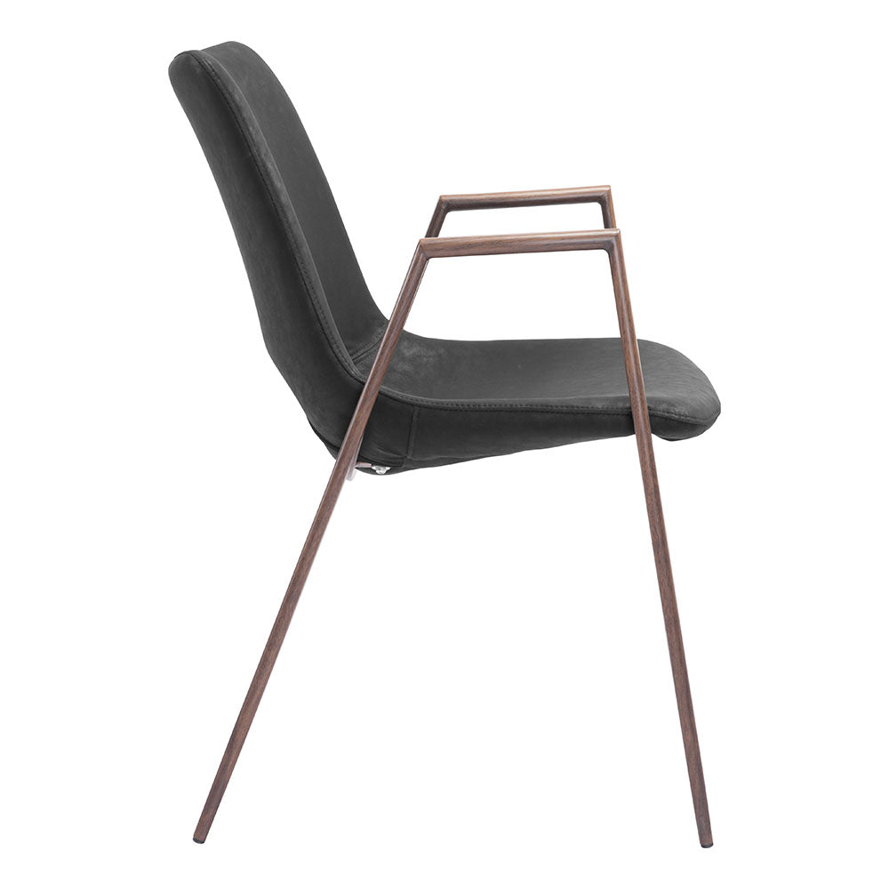 DESI DINING CHAIR BLACK & WALNUT