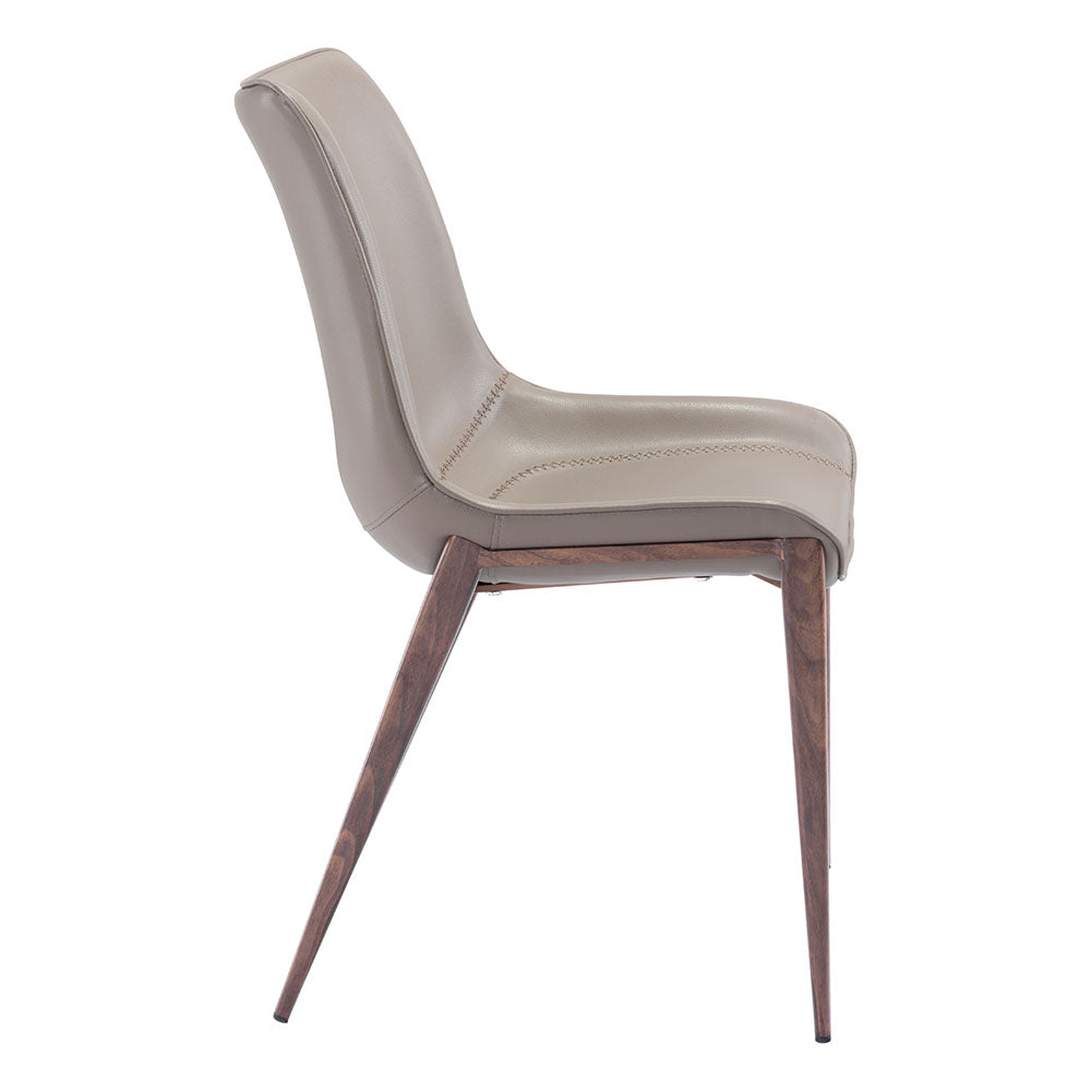 MAGNUS DINING CHAIR BROWN & WALNUT